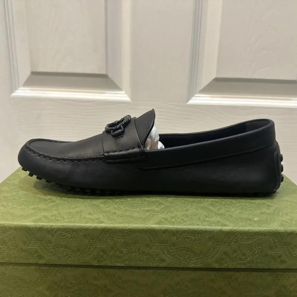 AUTHENTIC GUCCI INTERLOCKING G MOCCASINS LOAFERS 692379 GG 11.5 (fits USA 12.5)